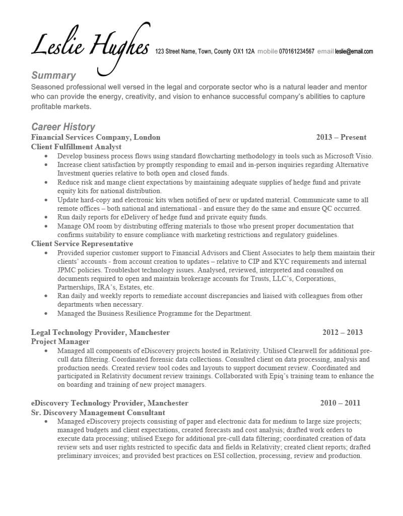 Leslie's CV before TopCV